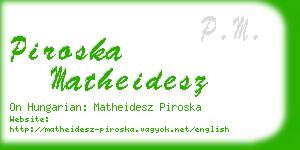 piroska matheidesz business card